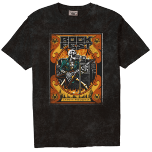 Techstyles Acid Washed Full Front Skeleton Tee